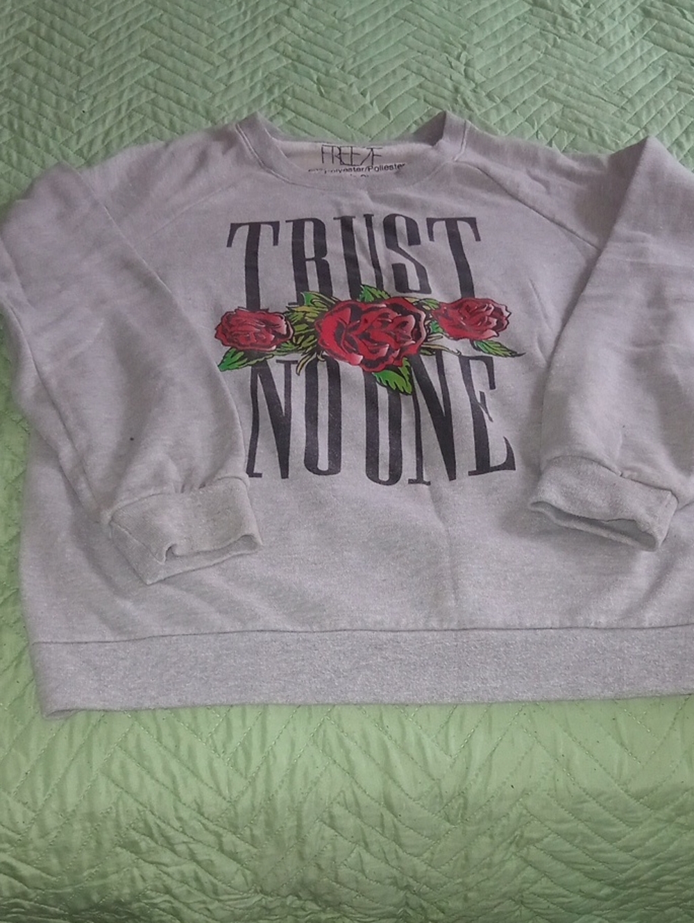 Freeze Light Gray Sweatshirt with Black Lettering